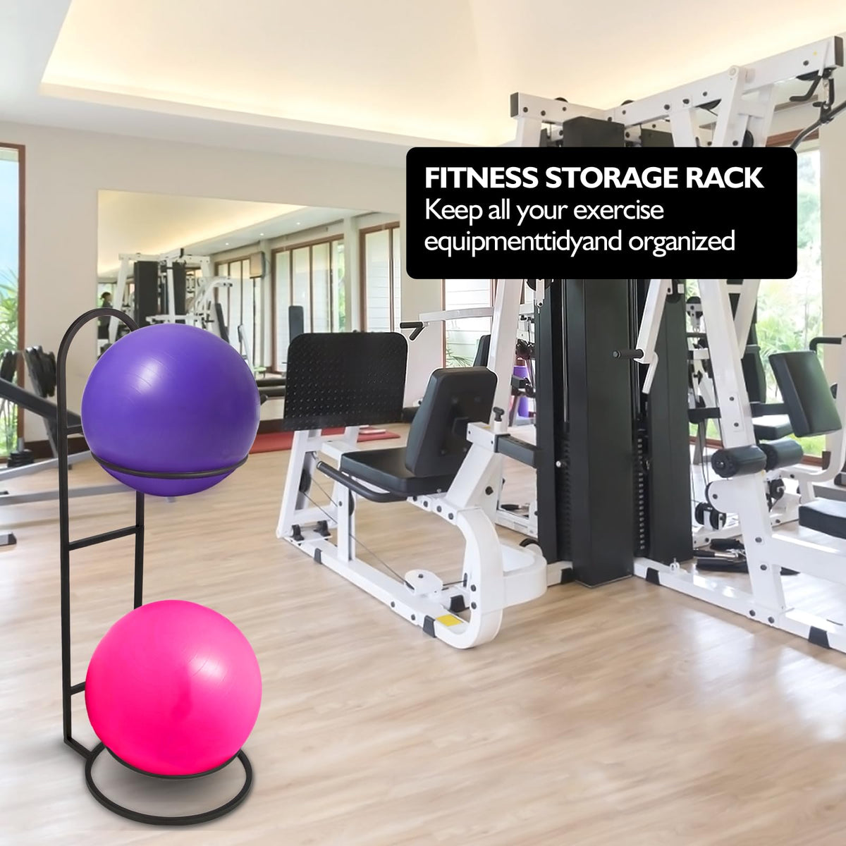 MEIPEIQIZHI Stability Ball Rack,Yoga Ball Holder, Medicine Ball Holde Vertical Storage for Commercial Gyms, Home Gyms, and Studios