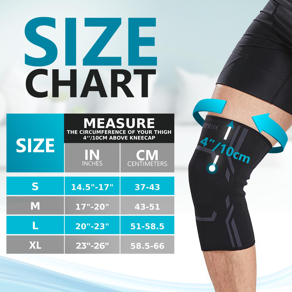 Bodyprox Knee Compression Sleeve for Men and Women (2 Pack), Knee Support Brace for Running and Work out (Large)