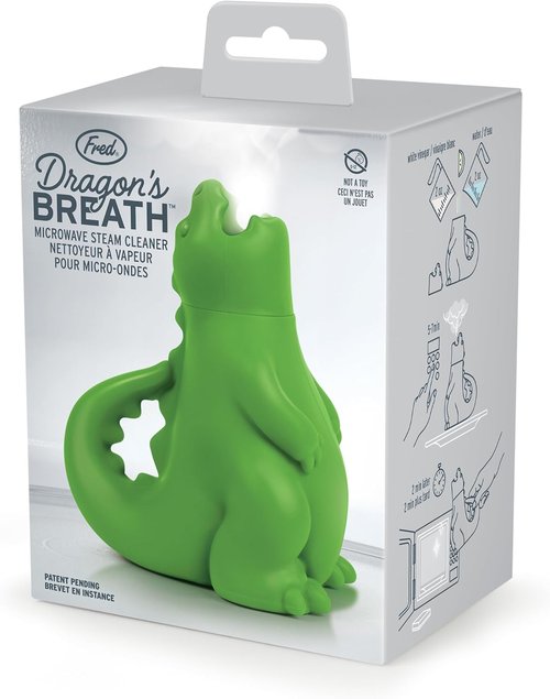Genuine Fred Dragon's Breath Microwave Steam Cleaner - BPA-Free Silicone Design, Fun & Effective Kitchen Gadget