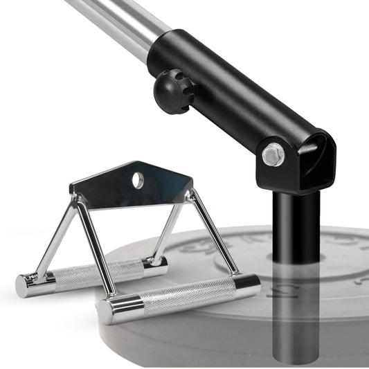 Yes4All Landmine Attachment for 1" & 2" Barbells with Weight Plate Holder, 360 Swivel & Heavy Duty Steel Construction for T-Bar Rows, Presses & Storage, 8"x4" Pivot Sleeve & Double D Handle Combo