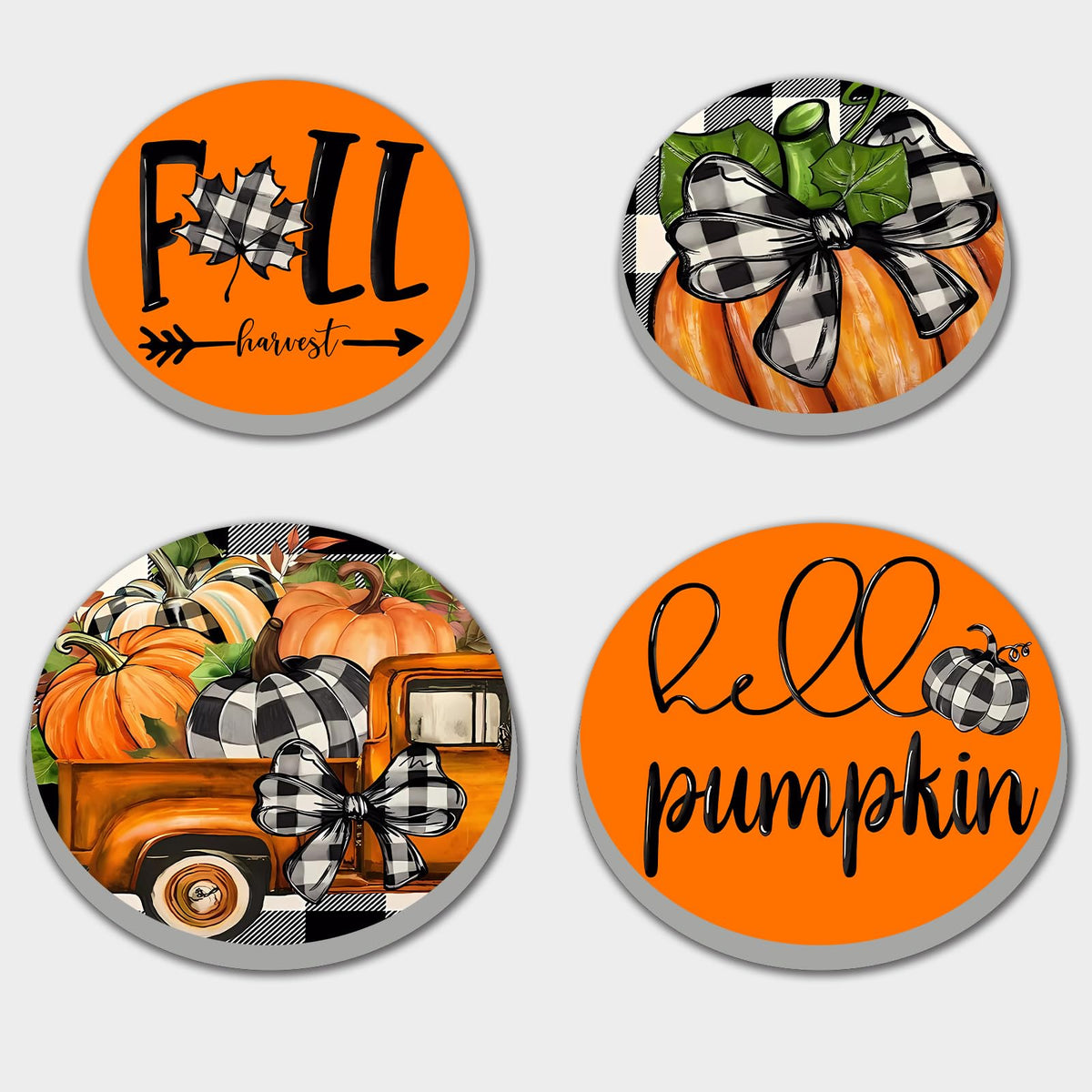 Fall Pumpkin Electric Stove Burner Covers，4 Pcs Halloween Decor Round Stove Burner Cover，8 Inches and 10 Inches，Gas Stove Burner Cover,Metal Cooktop Autumn Pumpkin Decorative Home Decor,Kitchen Decor
