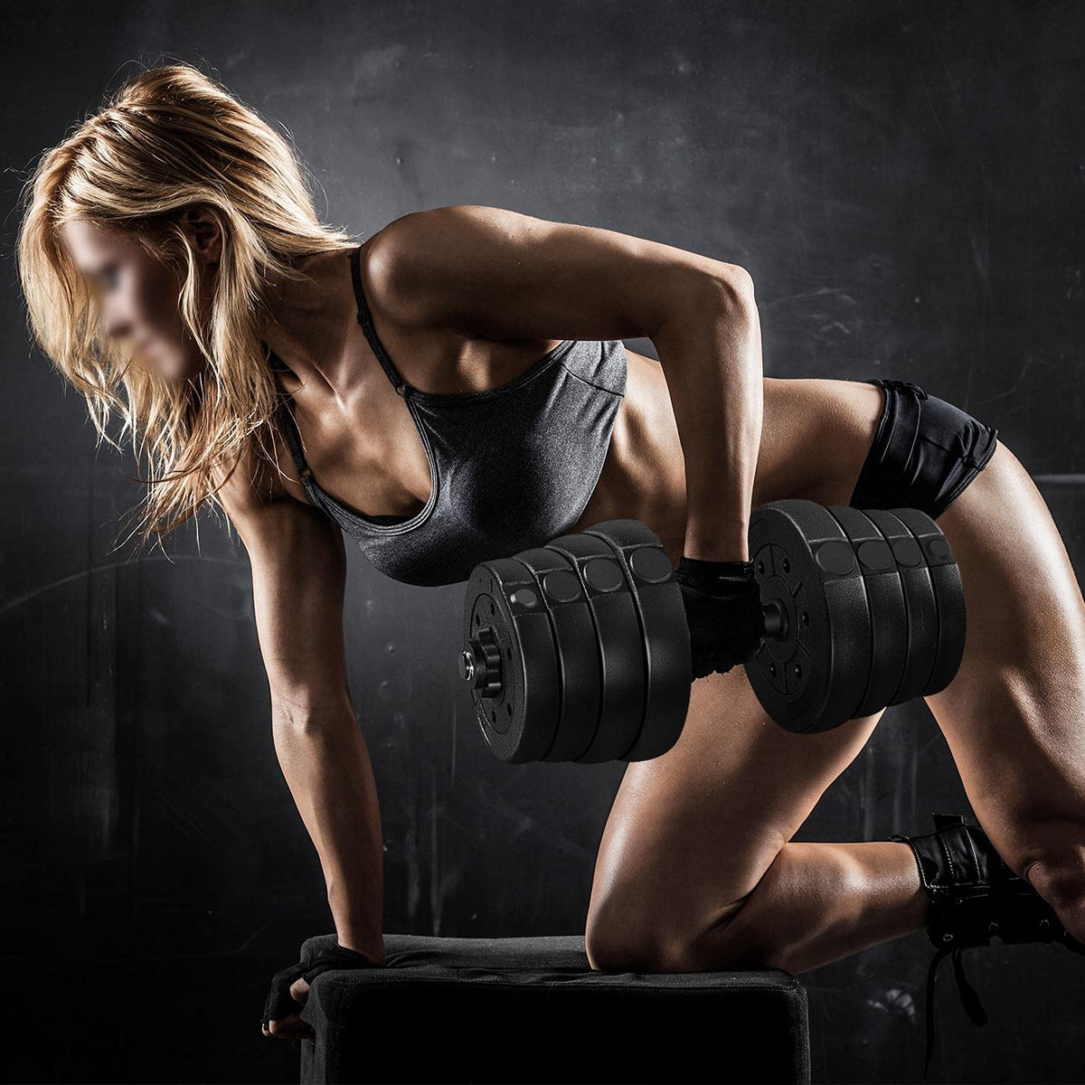 Yaheetech Adjustable Dumbbells Weight Set - 66LB Dumbbell Weights Exercise & Fitness Equipment w/ 4 Spinlock Collars & 2 Connector Options for Women & Men Gym Home Strength Bodybuilding Training
