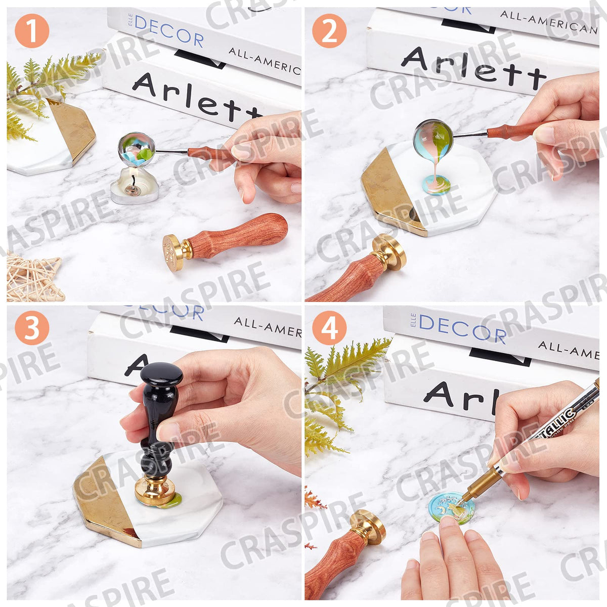 CRASPIRE Plague Doctor Wax Seal Stamp Sickle Sealing Wax Stamps Flower 30mm Retro Vintage Removable Brass Stamp Head with Wood Handle for Wedding Invitations Envelopes Valentine's Day Gift Wrapping