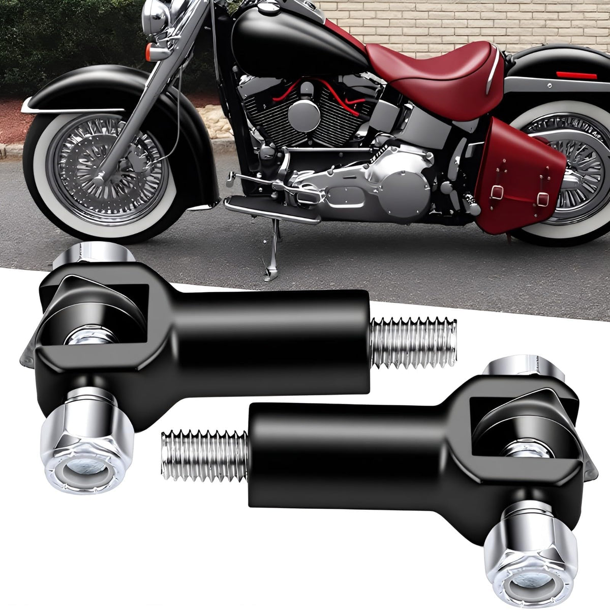 Passenger Foot Peg Support Mount Clevis Kit Compatible With Harley Davidson Softail 2000-2006 (Black)