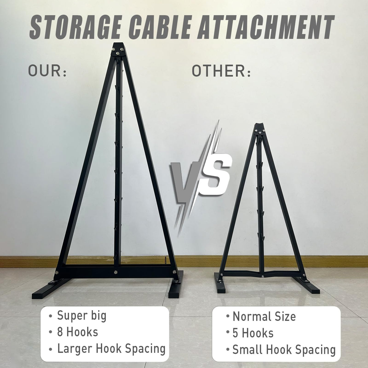 BLUSLM Gym Fitness LAT Pull Down Bar Storage Rack for Mag Grip - Heavy Duty A-Frame Stand for LAT Pulldown Attachments (BIG S-ZHIJIA)