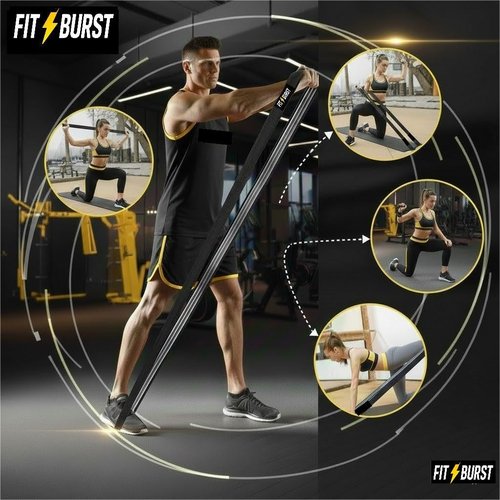 FIT Burst Fabric Resistance Band 76 Inch Extra Long – Resistance Bands for Working Out & Resistance Bands for Physical Therapy, Non-Slip Exercise Band for Men & Women, Stretching & Home Fitness