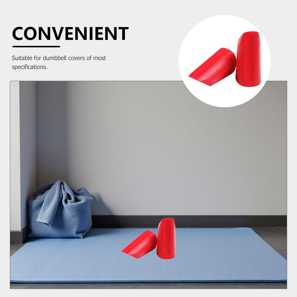 BRIGHTFUFU Non-Skid Barbell Grip Covers 3.11X1.41X1.29In Dumbbell Handle Covers for Weightlifting Safety Stability Fitness Training Equipment