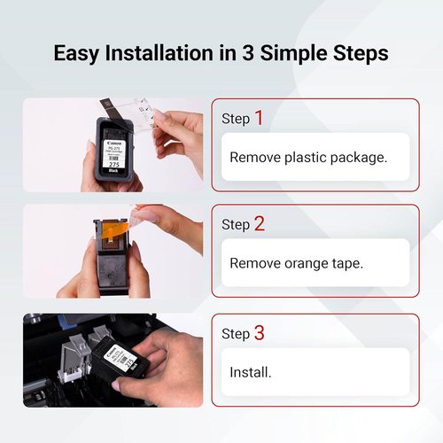 Canon PG-275 Black Ink Cartridge - Genuine Quality for TS3520, TR4720, TS3720 Printers