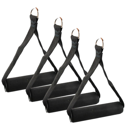 GUQIANLU Set of 4 Heavy-Duty Cable Machine Handles for Gym Equipment, Resistance Bands, and Strength Trainers - Includes 4 Carabiners for Home Exercise