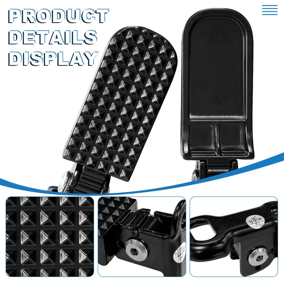 1 Pair Bike Rear Pedals Mini Folding Bike Foot Pegs Stable Bicycle Rear Pedals for Mountain Bike Electric Bike