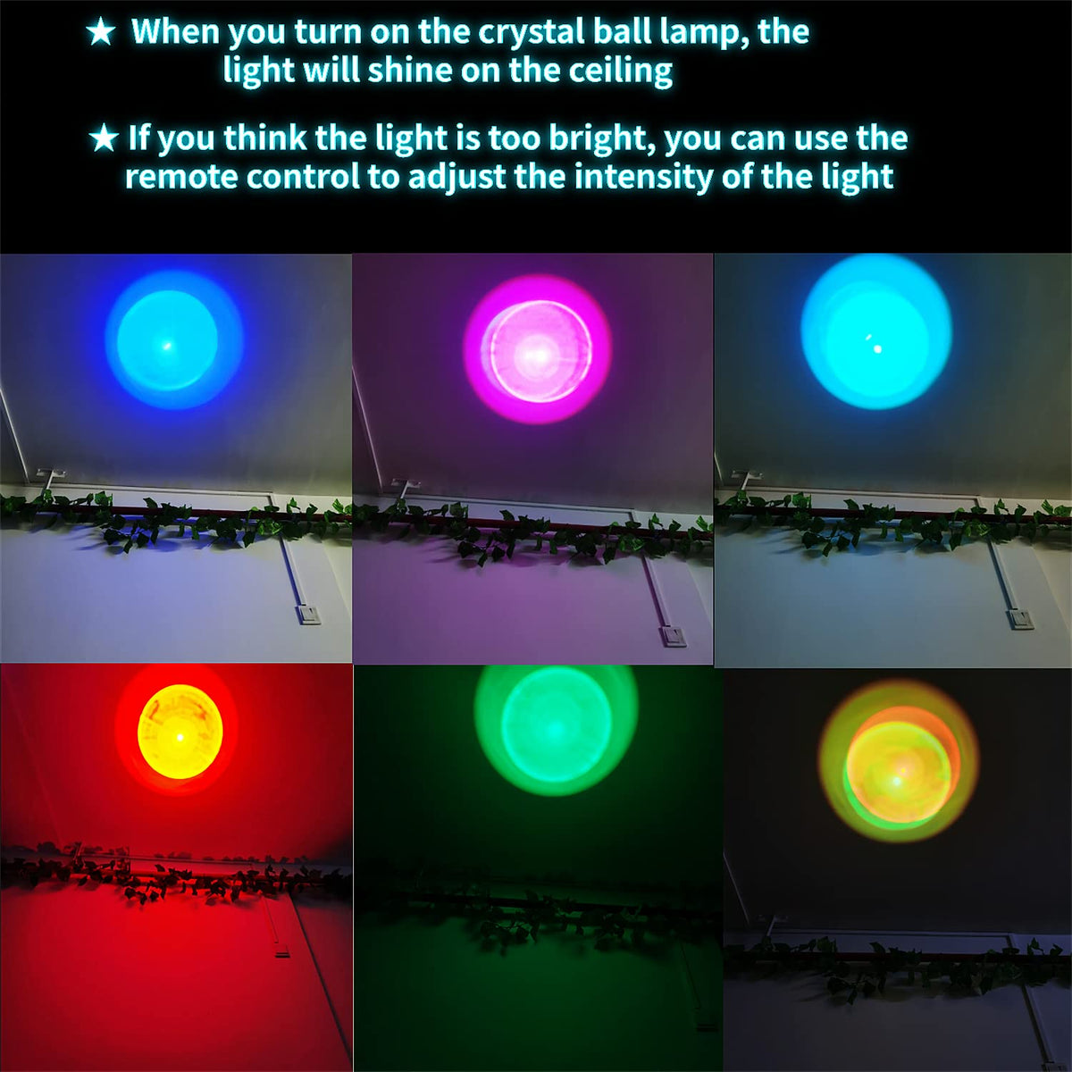3D Moon Crystal Ball Lamp,3.15 inch Crystal Ball Night Light with Wooden Base,16 Colors Changing Light,Dimmable Remote Control,Desk lamp (F)