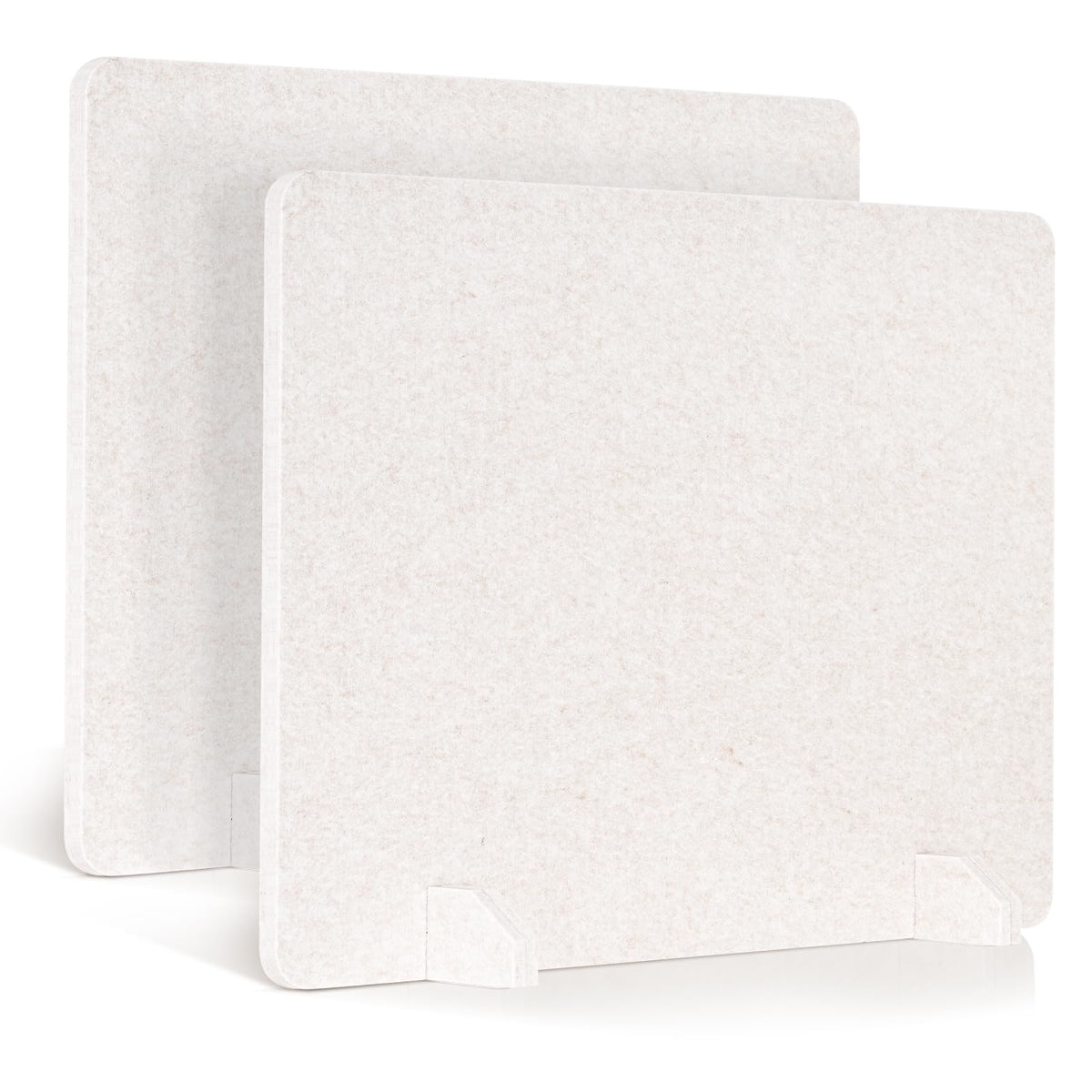 AMUSIGHT 2 Pack Acoustic Desk Dividers - 24" x 20" Freestanding Privacy Panels Set with Noise - Reducing Design Cubicle Sound Proof, Ideal for Office, Classroom, and Home (Light Beige)