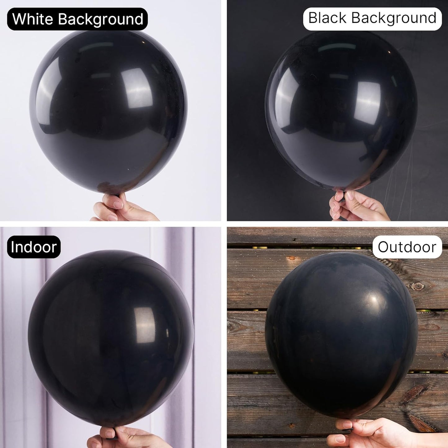 PartyWoo Black Balloons - 140-Piece Arch Kit with Various Sizes for Baby Showers, Birthdays & More