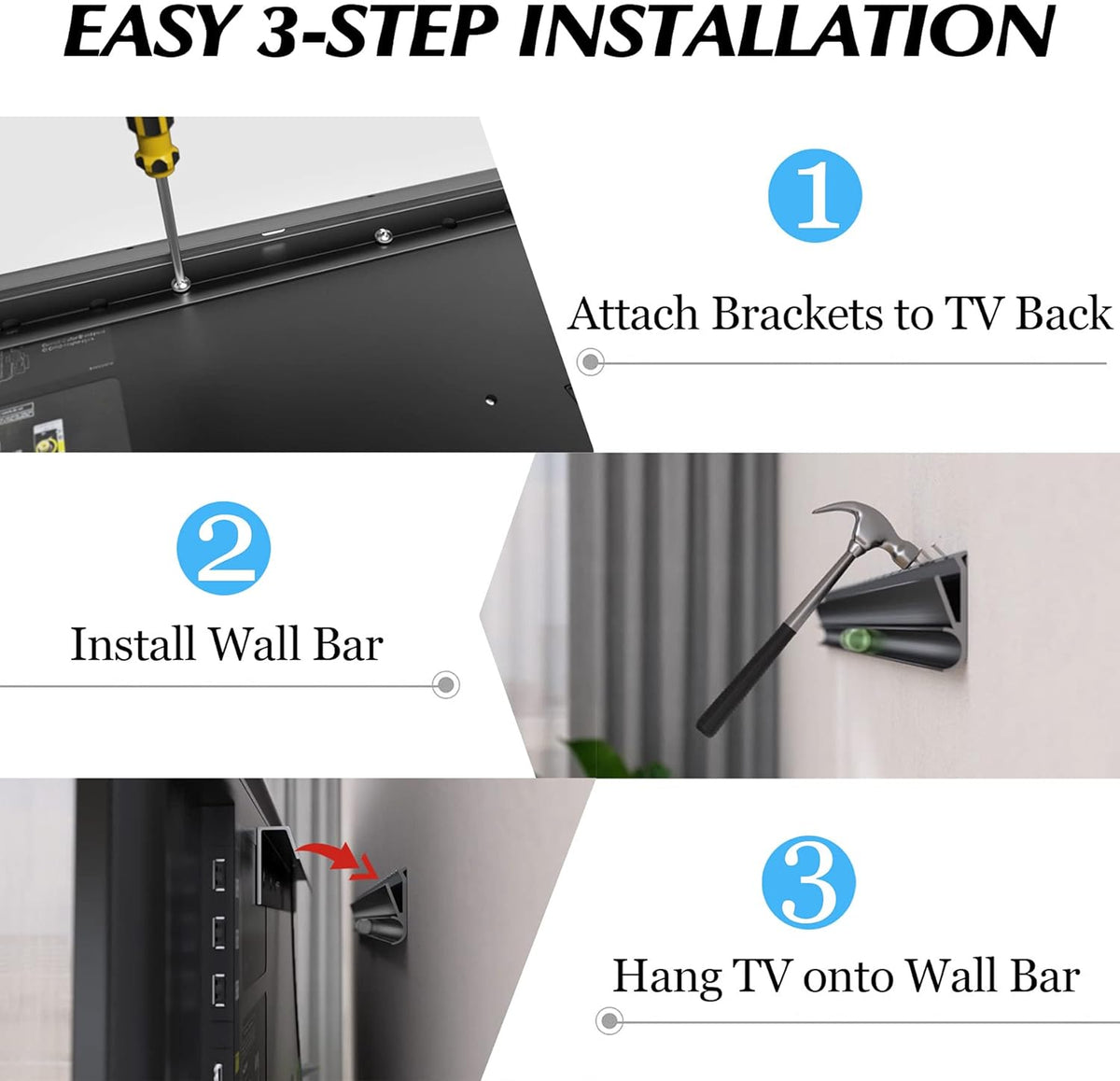 No Stud TV Wall Mount by [Brand Name] - Easy Install Drywall Hanger for 12-55 Inch TVs Up to 99 lbs | No Damage, No Drill