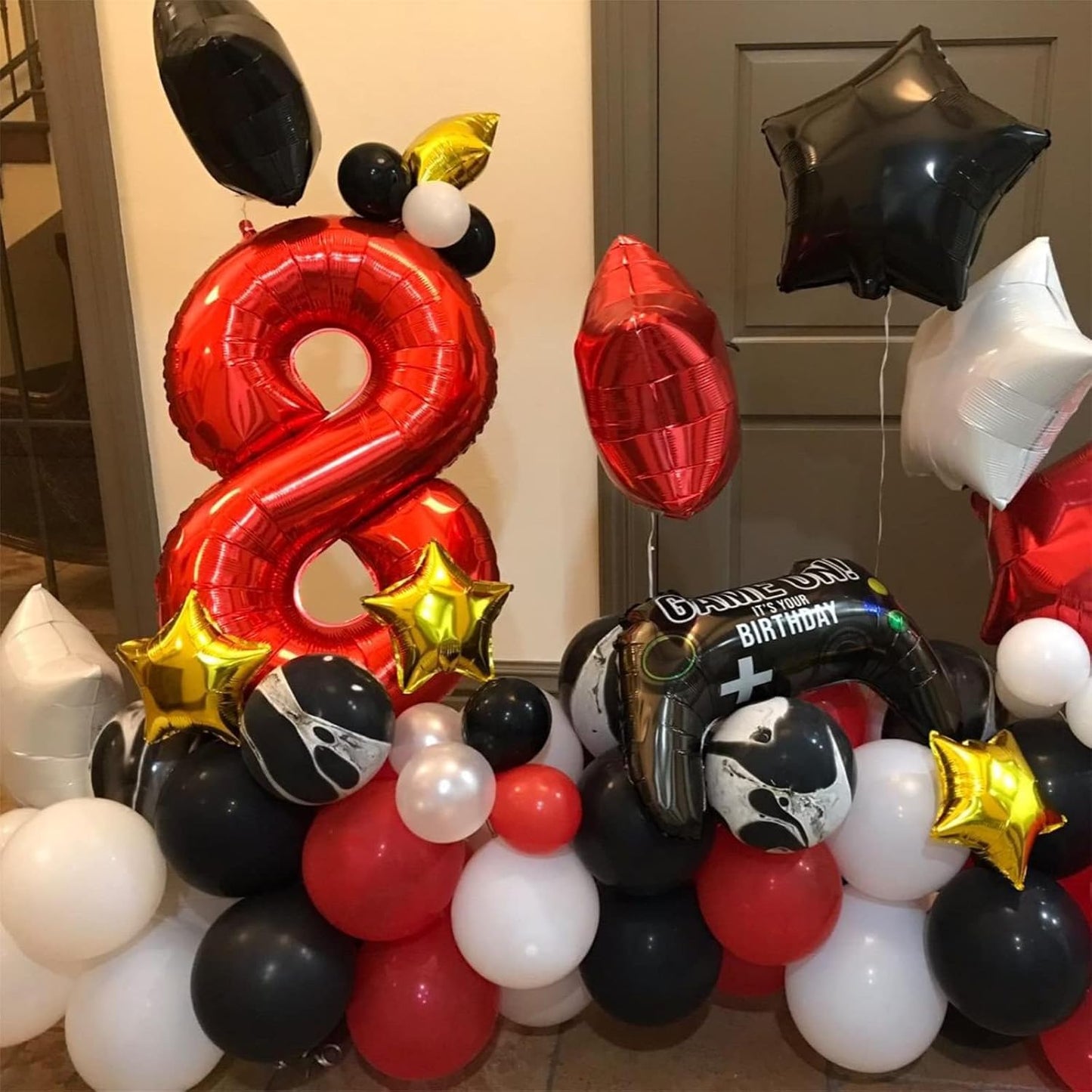 Self-Inflating 40-Inch Red Number 6 Balloons by [Brand Name] | Foil Mylar for Birthday Parties & Anniversaries