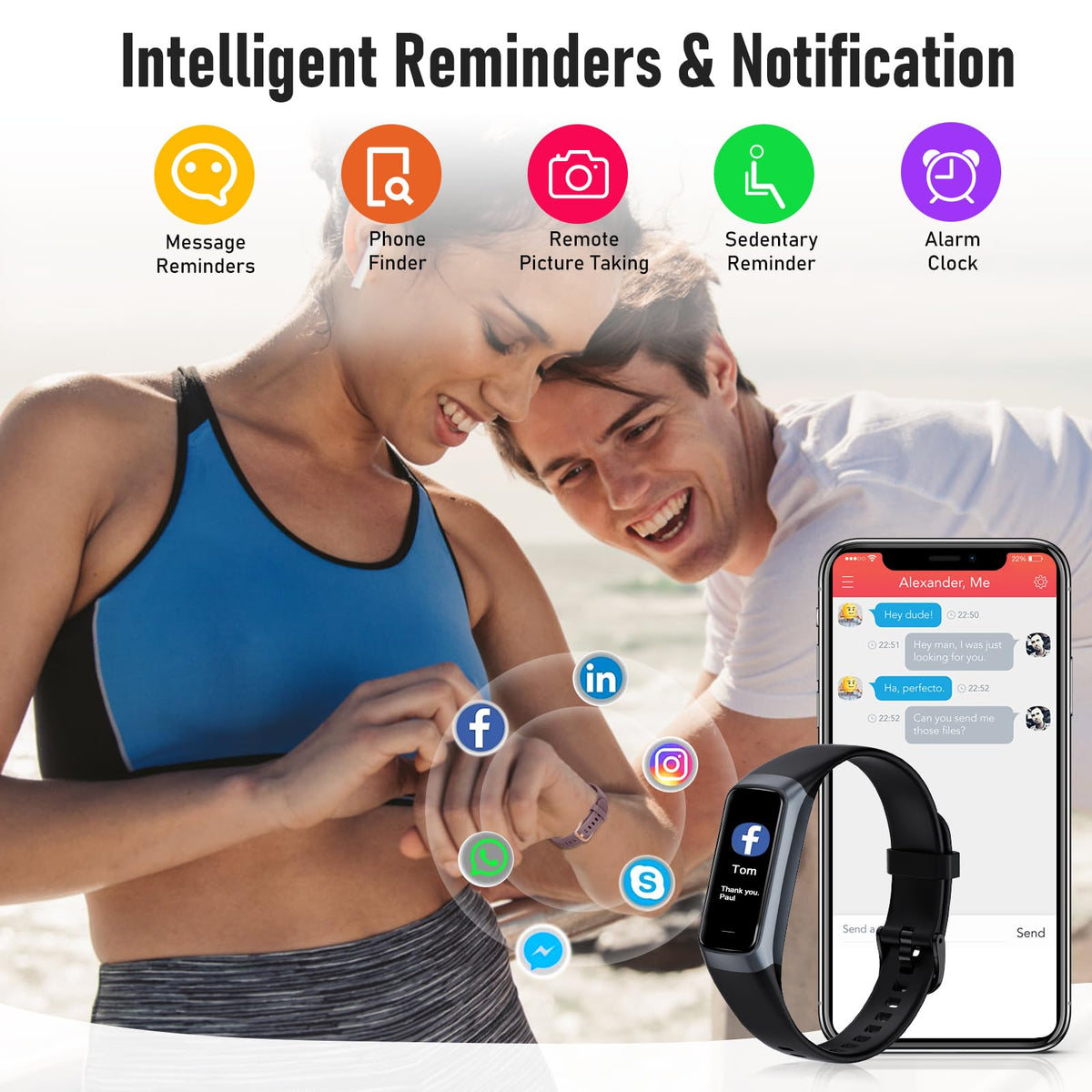 Zeacool Fitness Tracker with 24/7 Heart Rate, Blood Oxygen Blood Pressure Sleep Monitor, Activity Trackers 5 ATM Waterproof,Step Calorie Counter Pedometer Health Smart Watch for Women Men (Black)