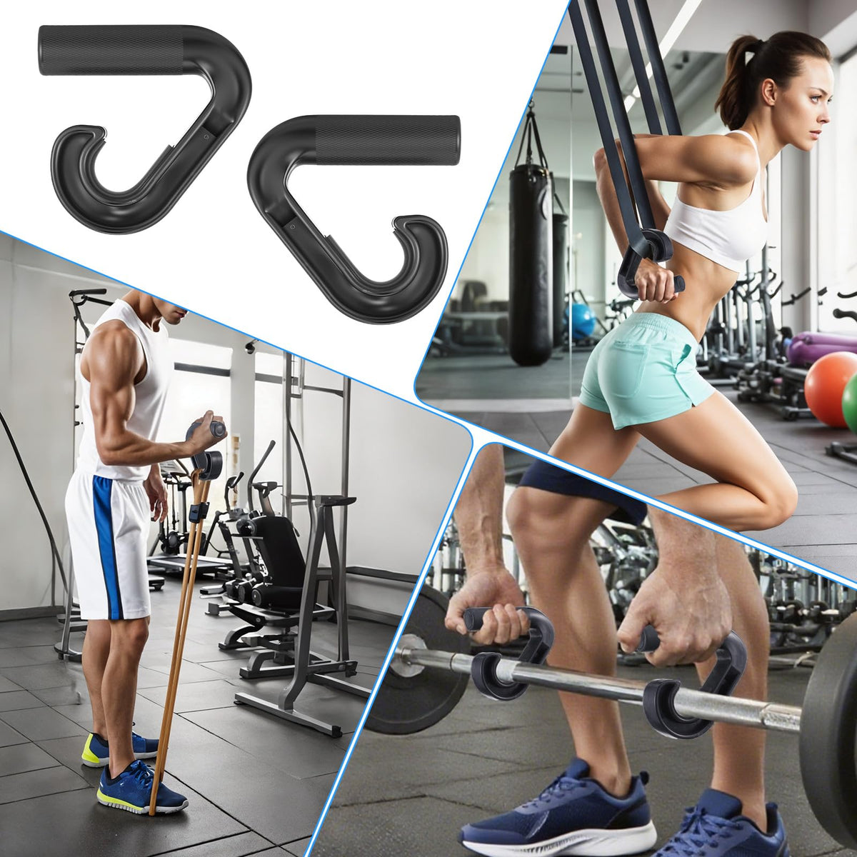 Pafeooui Neutral Grip Pull Up Handles (2-Pack) – Heavy Duty Nylon Handles for Pull-Ups, Deadlifts & Resistance Bands, 800LB Capacity, Non-Slip Ergonomic Grips – Gym & Home Workout Accessories