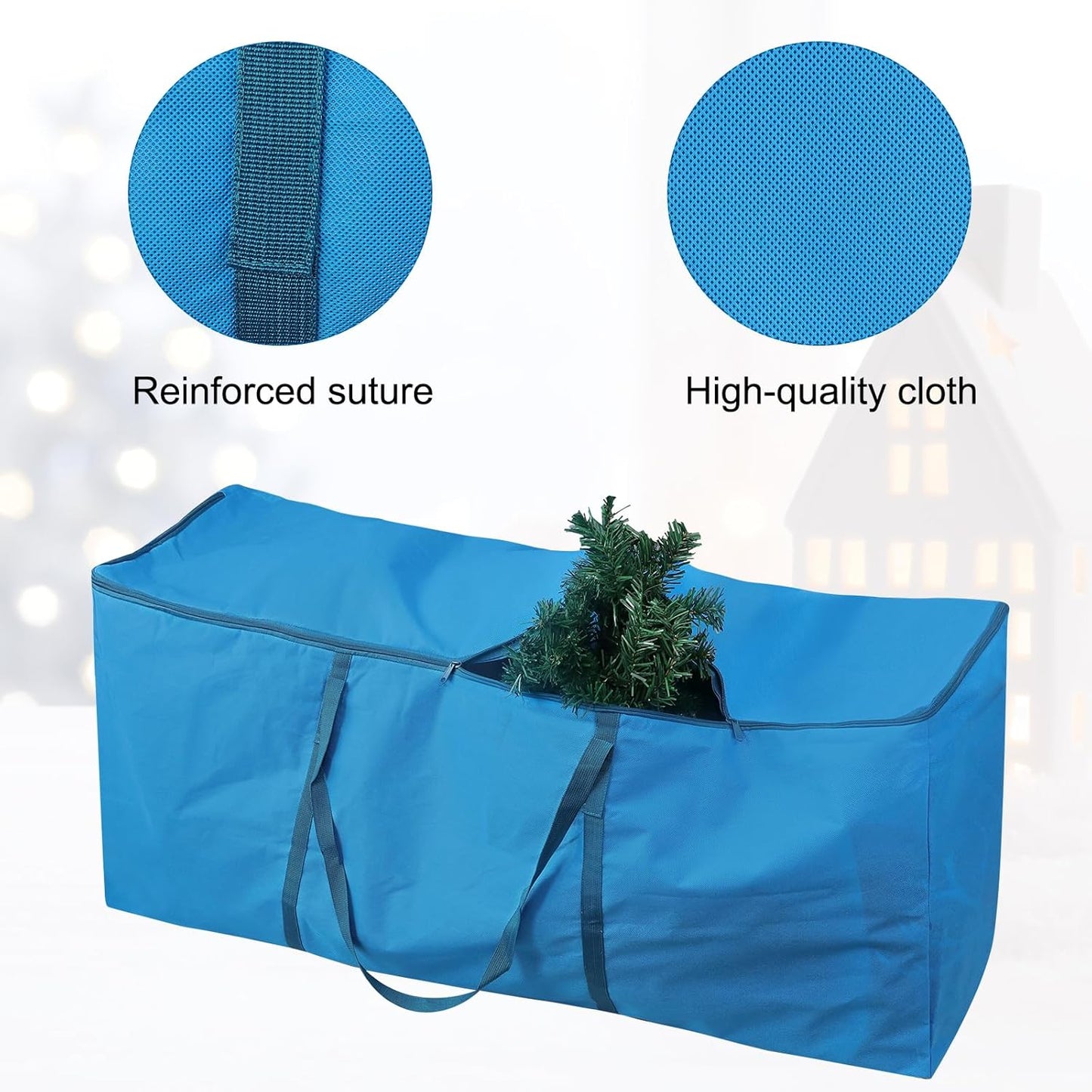 Skiennix Christmas Tree Storage Bag - Durable Cloth for 7.5 ft Artificial Trees | Reinforced Handles & Dual Zippers