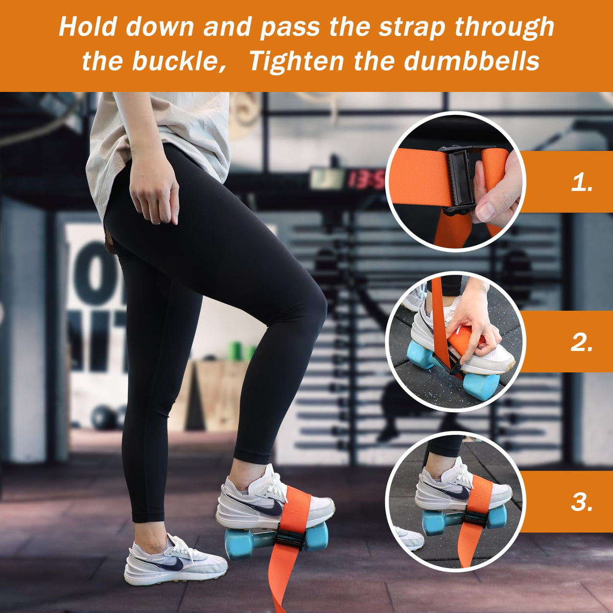 SEBIT Hamstring Curl Strap,59 inches Adjustable Squat Strap Foot Dumbbell Strap,Exercise Strap Assisted Leg Curl Strap Leg Tibialis Raises Workout for Outdoor(Light Pinkish Orange)