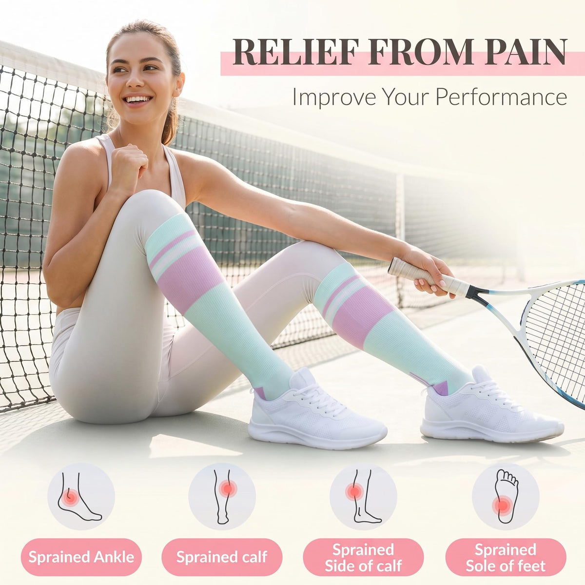 fenglaoda Compression Socks for Women Men 3 Pairs Graduated Compression Support Circulation Socks for Nurses