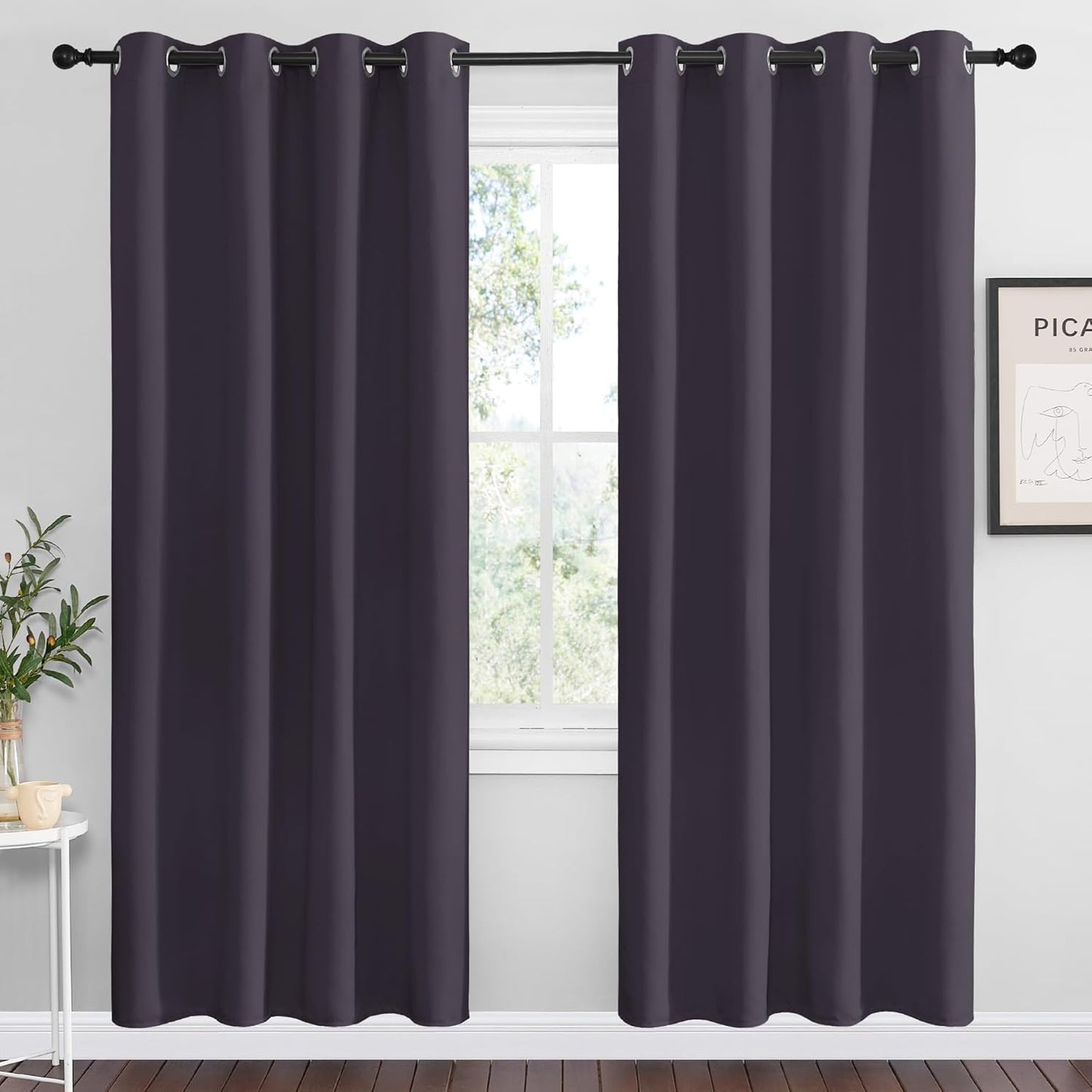 NICETOWN Blackout Curtains - Greyish Purple Thermal Insulated Drapes | 78 Inches Long, 2 Panels, 55 Inches Wide