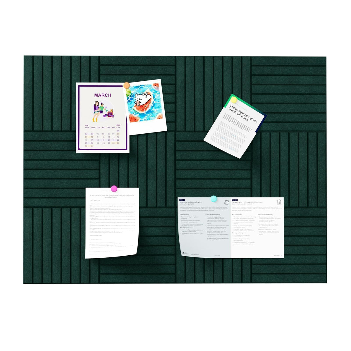 Baysola Stripe Felt Bulletin Board Panels 48 x 36 Inch Self Adhesive Wall Tiles Cork Board Alternative for Office Classroom Photos Notes 12 Pack