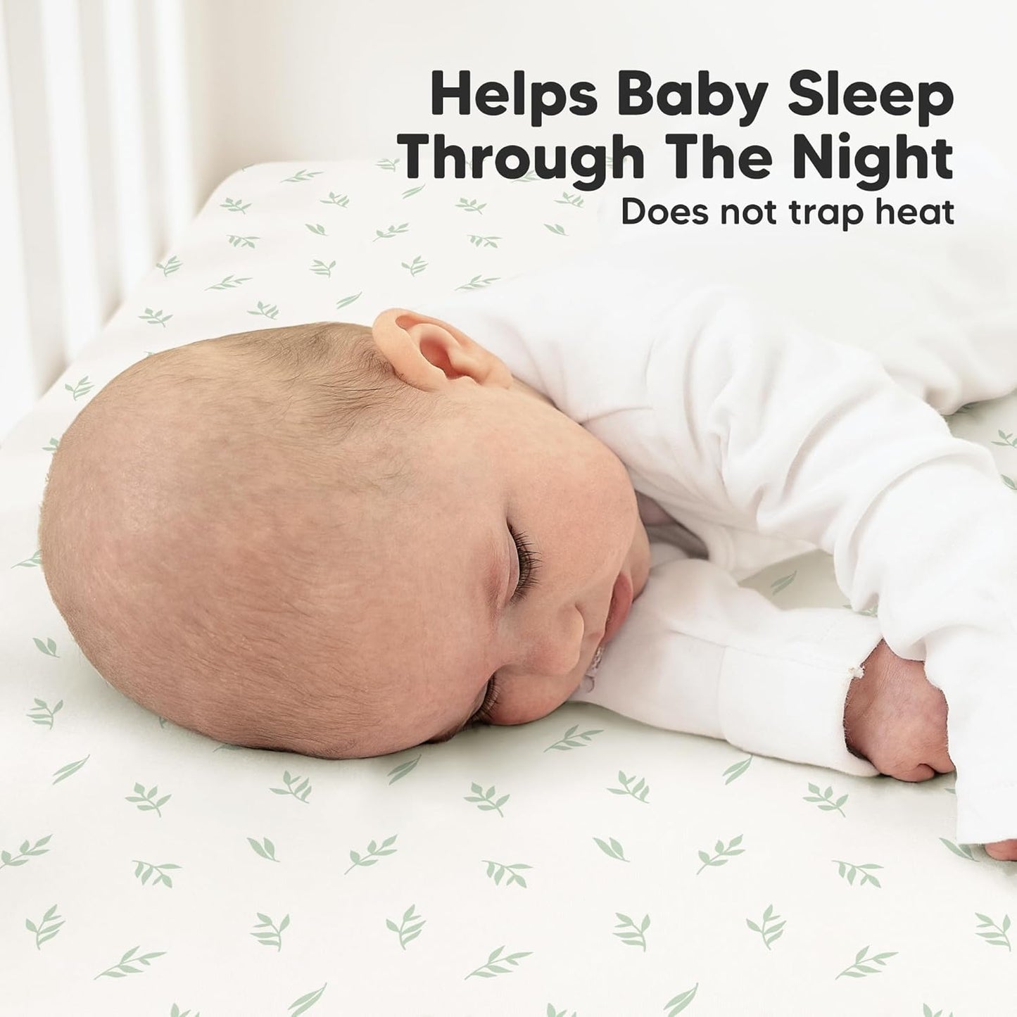 KeaBabies Organic Crib Sheets - 2-Pack Fitted Jersey Cotton Covers for Boys & Girls | Soft & Breathable (52x28, Herb)