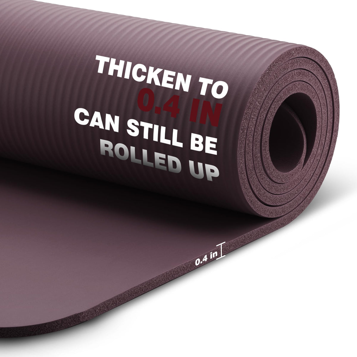 KEEP Extra Thick NBR Yoga Mat for Women & Men, 10mm Thick, 72”x24” Large Exercise Mat with Non-Slip Workout Mat for Yoga, Pilates, Stretching, Meditation – Wide & Cushioned Fitness Mat,purple