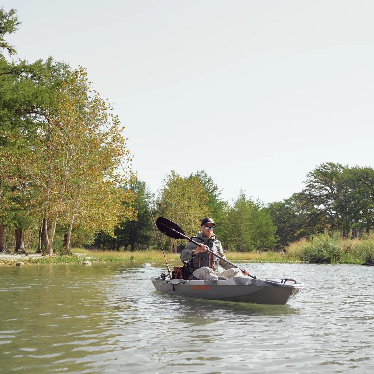 Pelican Catch Mode 110 Fishing Kayak - Premium Angler Kayak with Lawnchair seat, Granite - 10.5 Ft.