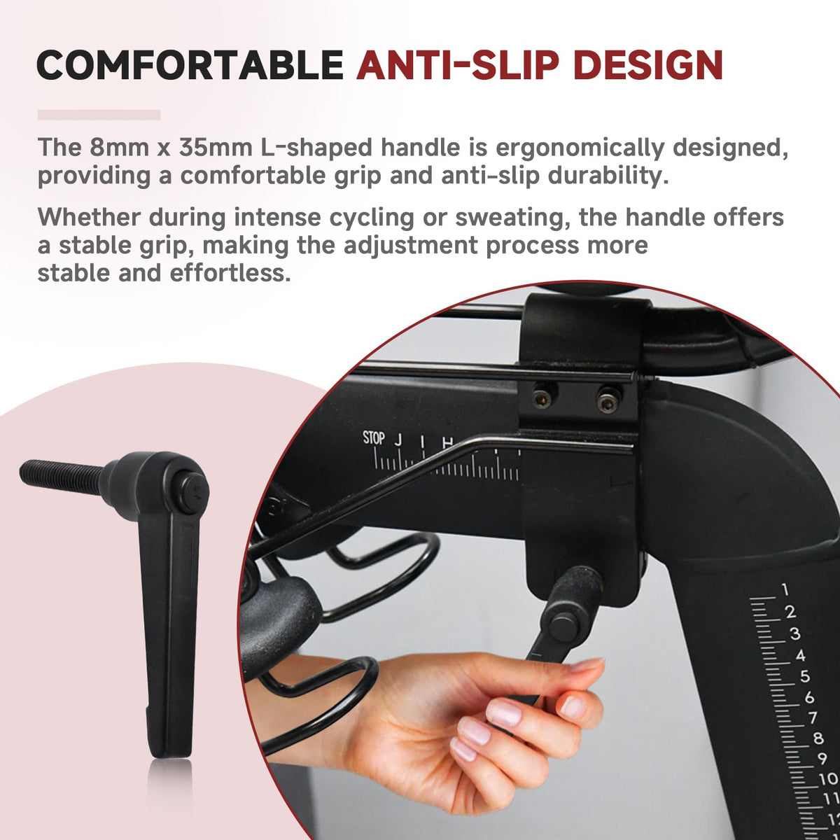 MUGLFPT Exercise Bike Horizontal Seat Bar Adjustment Lever , Compatible with Peloton Exercise Bike Replacement Handle, Adjustable Alloy L-Shaped Handle Accessory