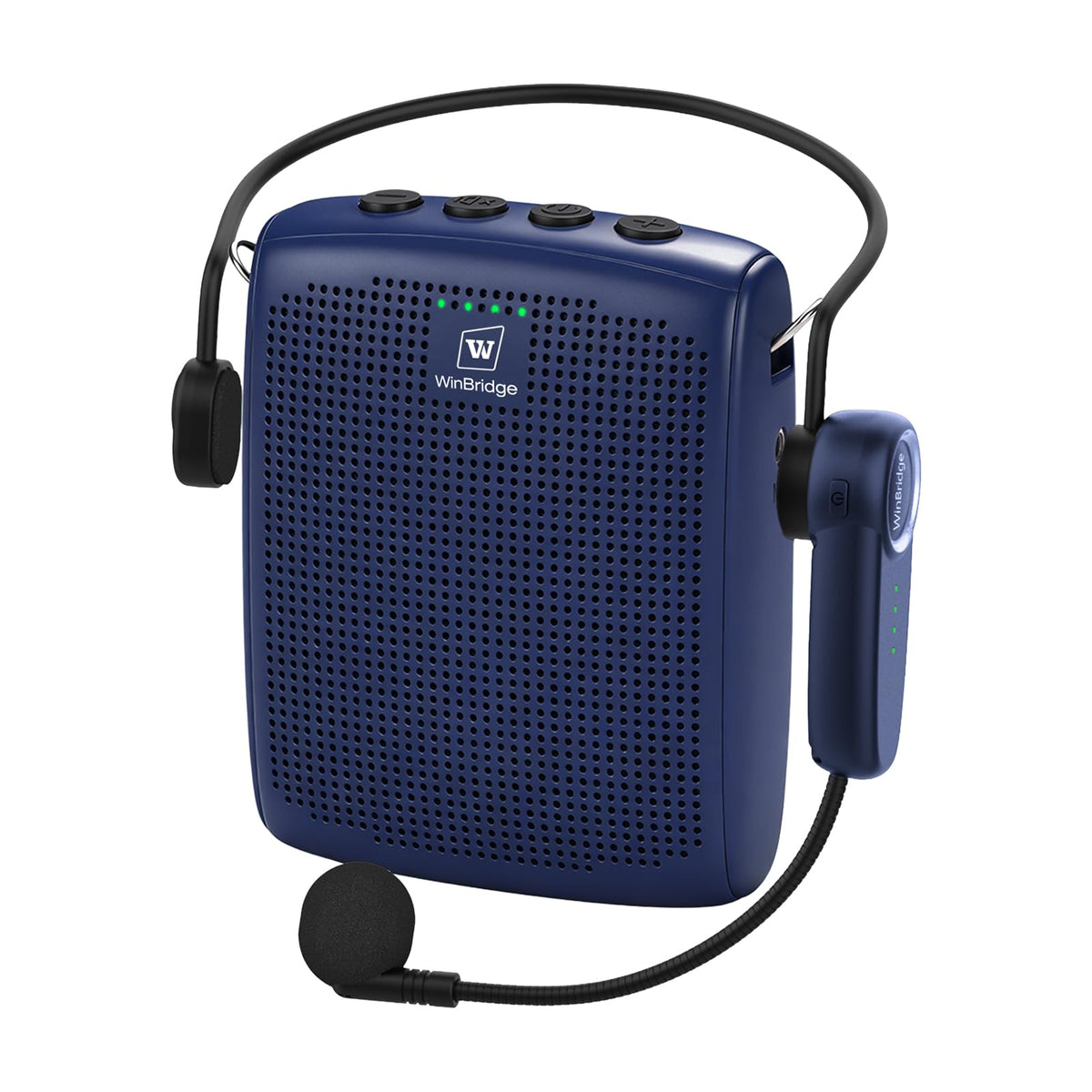 WinBridge Wireless Voice Amplifier - 15W Bluetooth PA System for Teaching, Tour Guiding, Business Meetings, Conference Training, 12-15H Battery, Portable Microphone with Speaker Sound System Blue