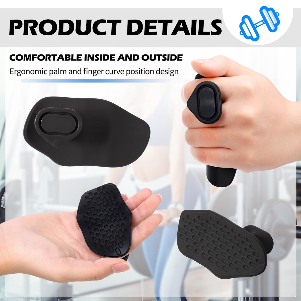 Hoemwarm Anti-Slip Workout Grips, 6Pcs Ergonomic Rubber Hand Protector Gloves for Strength Training and Exercise,Weight Lifting,Dumbbell,Deadlift,Bar Pad Pull Up Grippers