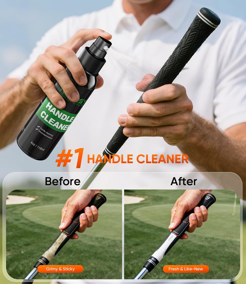 NIMOSY Pro Sport Grip Cleaner Kit - Golf Club & Pickleball Paddle Grip Care Set with Spray, Brush & Microfiber Towel - Restores Grip for Baseball, Tennis, Soccer Goalie Gloves - Perfect Sports Gift