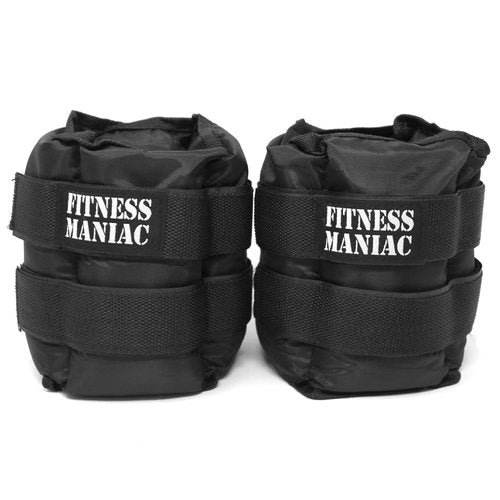 FITNESS MANIAC Ankle Weights with Double Straps Wrist Leg Weight for Walking Jogging Gym Exercise Gymnastics Aerobics 14 lbs (two 7-lbs)
