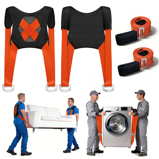 Moving Straps 2-Person Lifting and Moving System Transporting Heavy Objects up to 880lbs Efficiently Safely Suitable for Lifting and Transporting Wardrobes Sofas Furniture (Orange-Red, Standard)