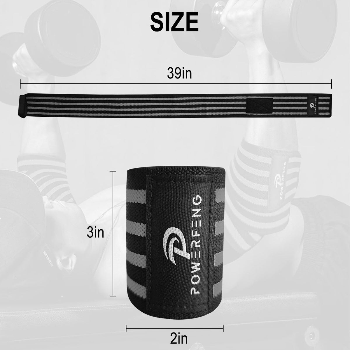 Elbow Wraps for Weightlifting：Elbow Sleeve Weightlifting Support for Bench Press Cross Training & Powerlifting - Elbow Straps for Weightlifting Gym Men Women (Gray)