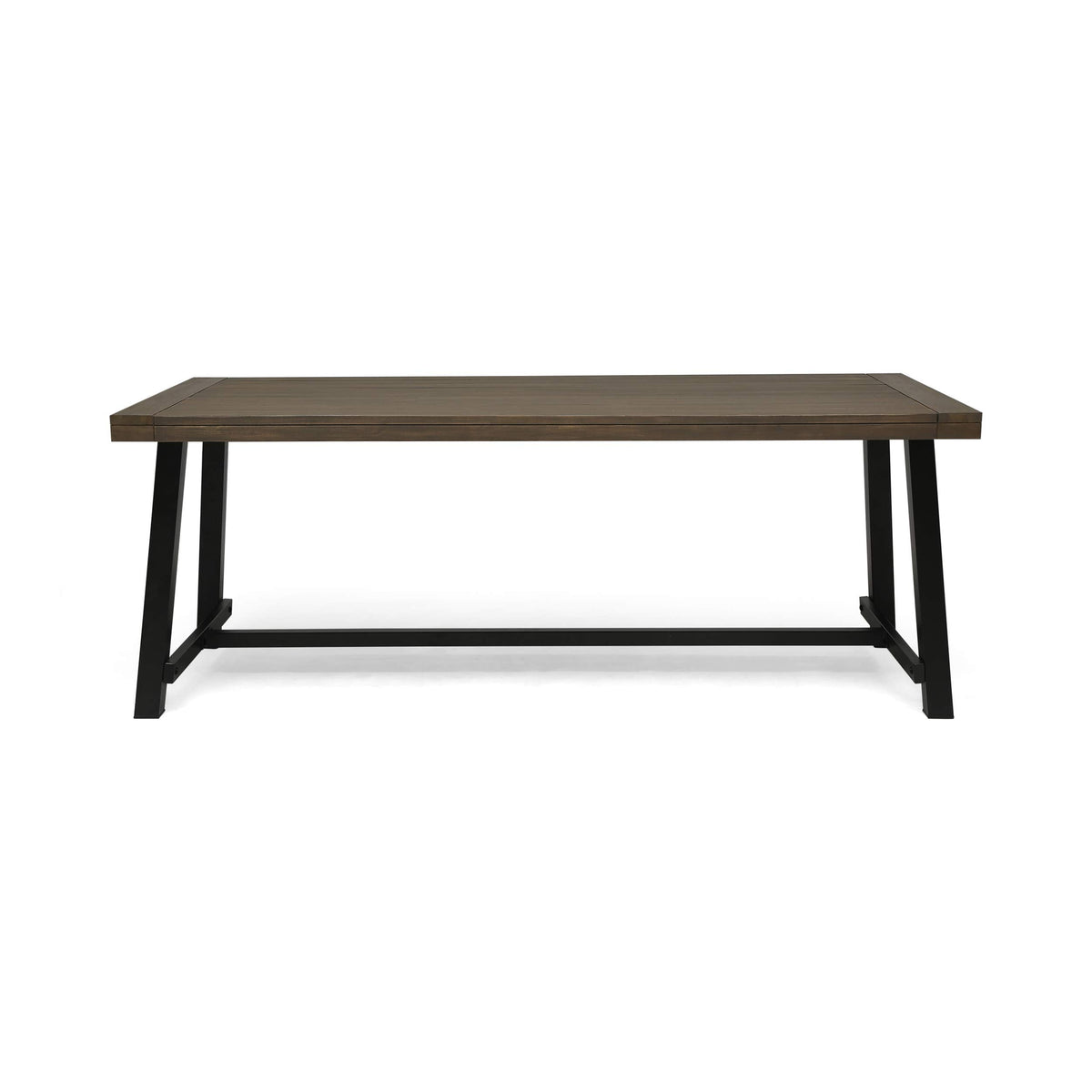 Christopher Knight Home Carlisle Outdoor Acacia Wood Picnic Dining Set, Gray and Rustic Metal