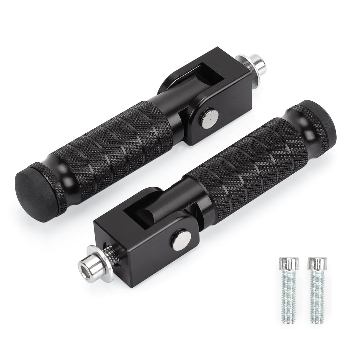 XINGWU M8 Motorcycle Foot Pegs 90 Degree Foldable Bike Pegs CNC Anti-Skid Universal for Super 73 Yamaha Honda Suzuki Aprilia Electric Car Motorbike Scooter Mini Bike Ebike Dirt Bike Go Kart (Black)