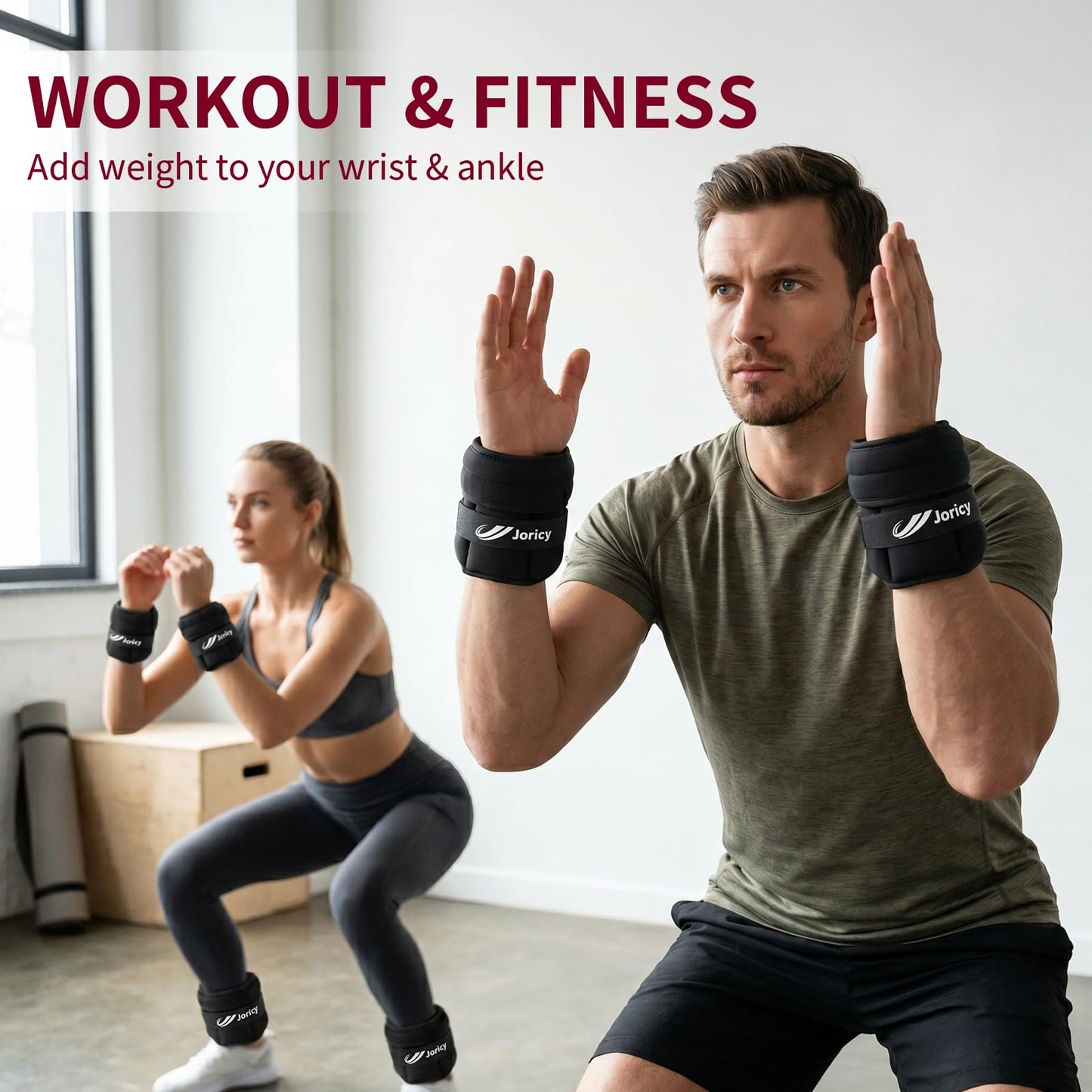 Adjustable Ankle Weights for Women Men 1-5 LBS 1 Pair Wrist Leg Arm Weights with Removable Weight, Strength Training Weight for Jogging, Walking, Running, Fitness, Gym Workout, Black
