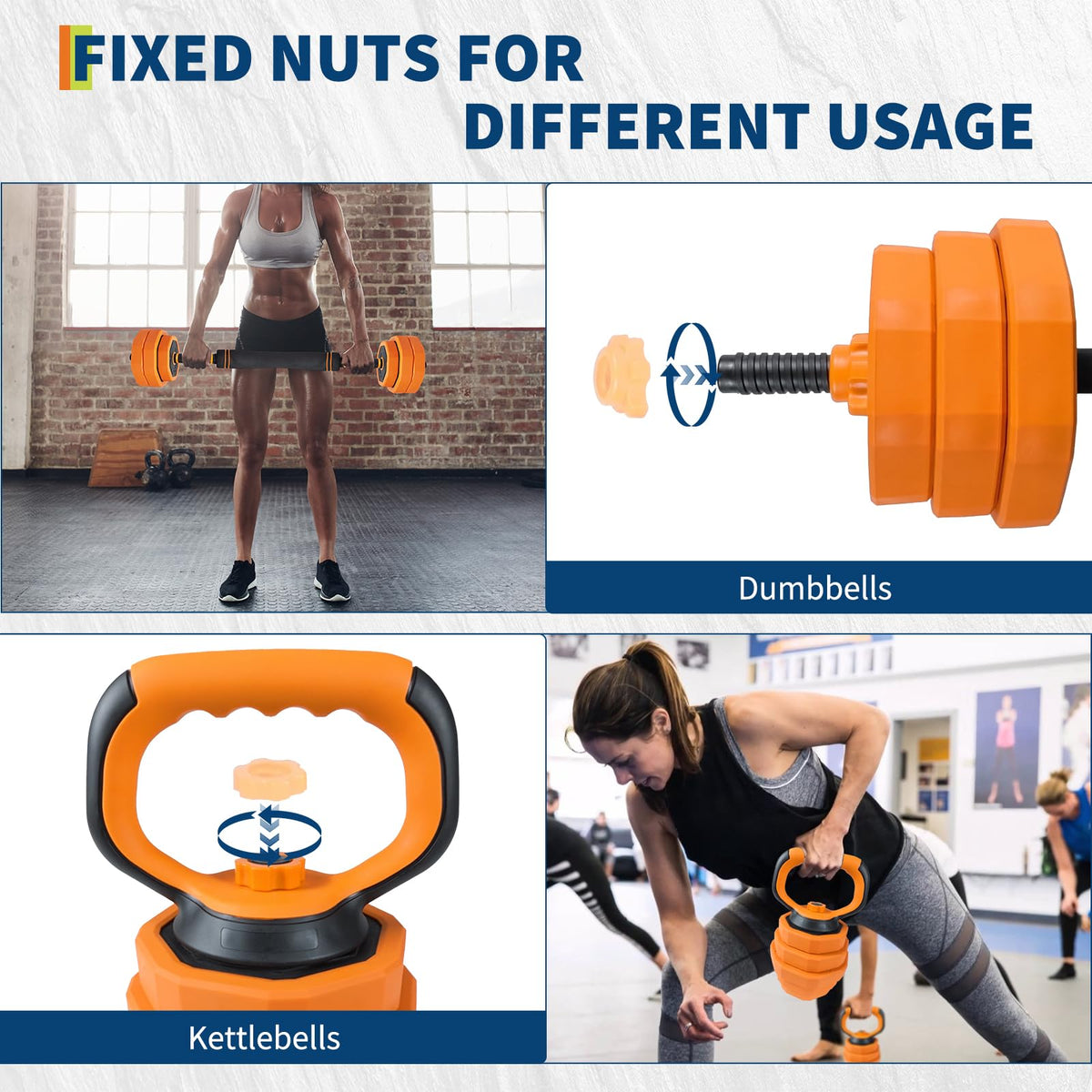 Garvee 4-In-1 Adjustable Dumbbell Set (44/66/88LB) - Convertible to Barbell, Kettlebell & Push Up Stands, Home Gym Equipment for Men & Women, Space Saving Weights with PVC Coating,66 LBS