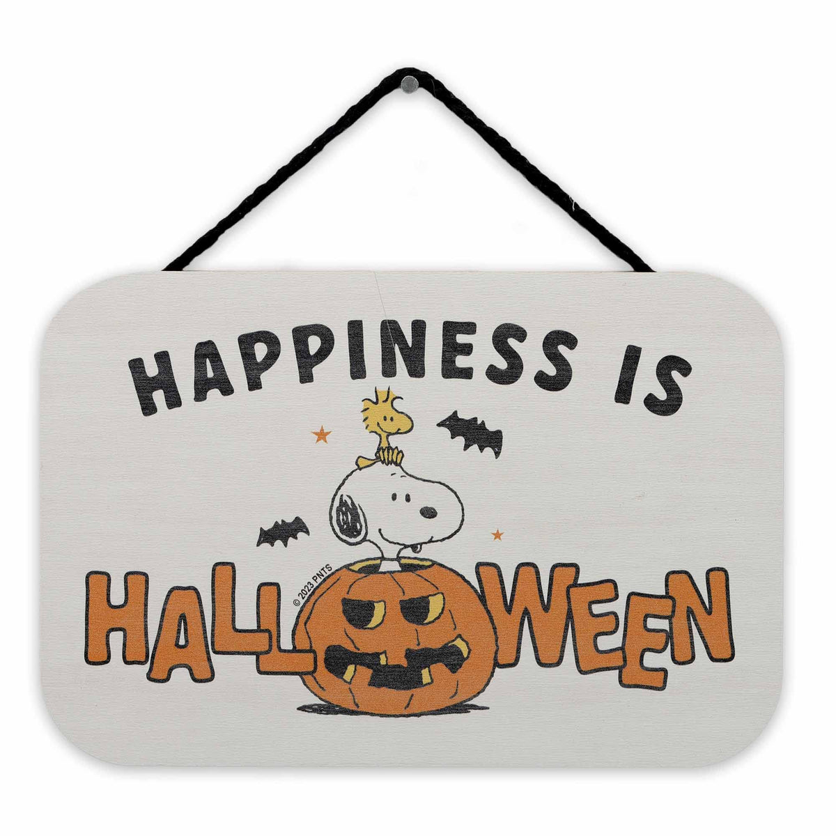 Peanuts Snoopy Happiness Is Halloween Hanging Wood Wall Decor - Fun Snoopy Halloween Sign for Home Decorating