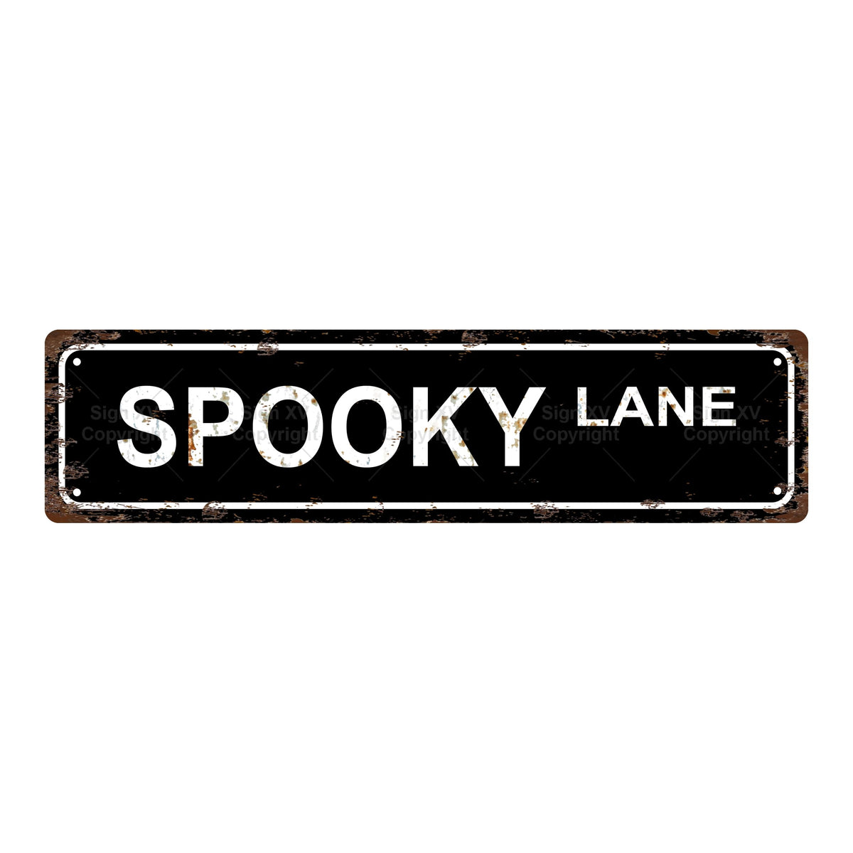 SPOOKY LANE HALLOWEEN Metal Tin Sign Bar Cafe Garage Cave Home Room Wall Bathroom Farmhouse Garden Porch Patio Decor, 8 x 8 Inch