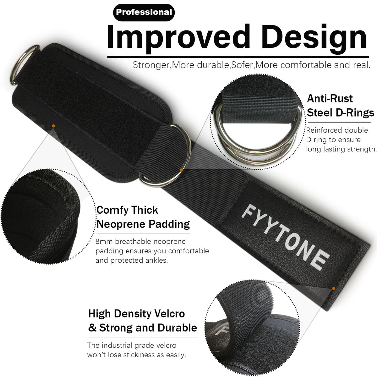 Ankle Strap(Single) for Cable Machine, Ankle Cuff for Kickbacks, Leg Extensions, Lower Body Exercises, Glute Workouts, Booty Hip Abductors Exercise, for Home & Gym