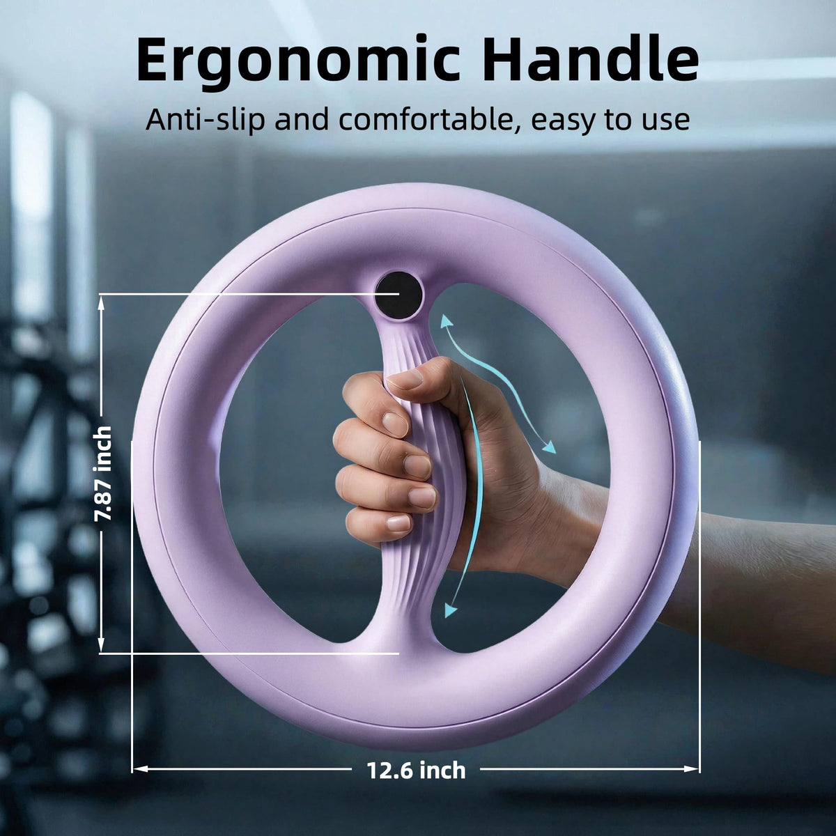 Arm Trainer for Women and Men, 360° Hand-Crank Forearm Trainer, Large Size Arm Workout Equipment for Dual-Arms Use, Home Workout Equipment for Arms, Chest, Shoulders, Back Strength (Purple)