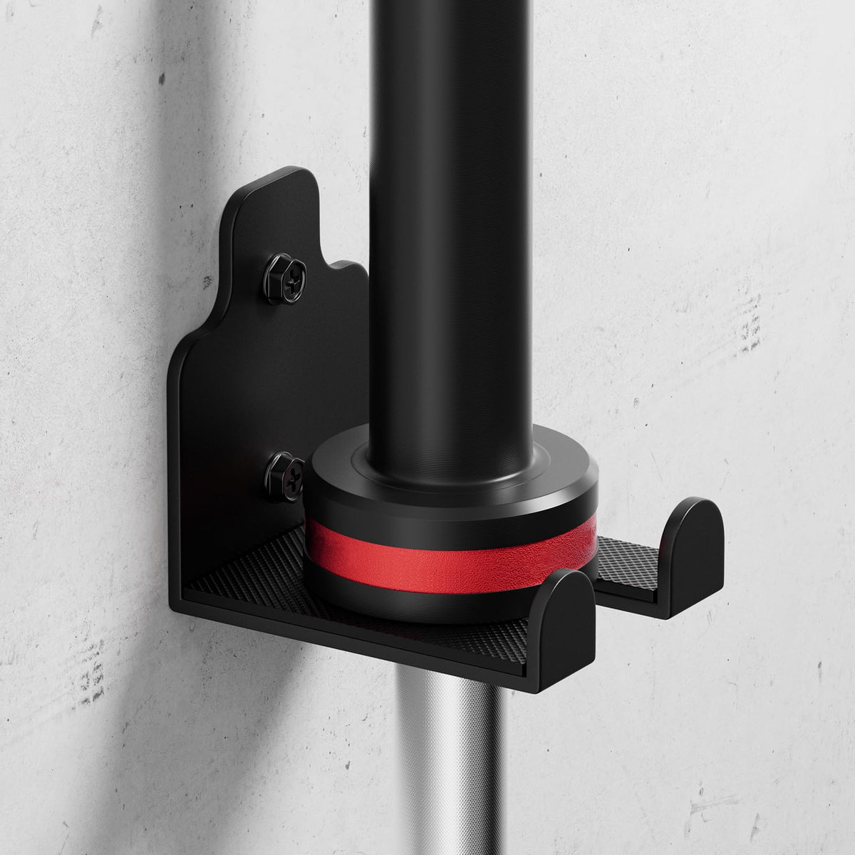 XZHXFX Barbell Wall Holder,Single Barbell wall Mount Hanger,Garage Gym Bar Wall Rack,Vertical Olympic Hanger wall Mount Rack,Space Saving Gym Accessory,Holds Under 33mm Bar Size(Black)