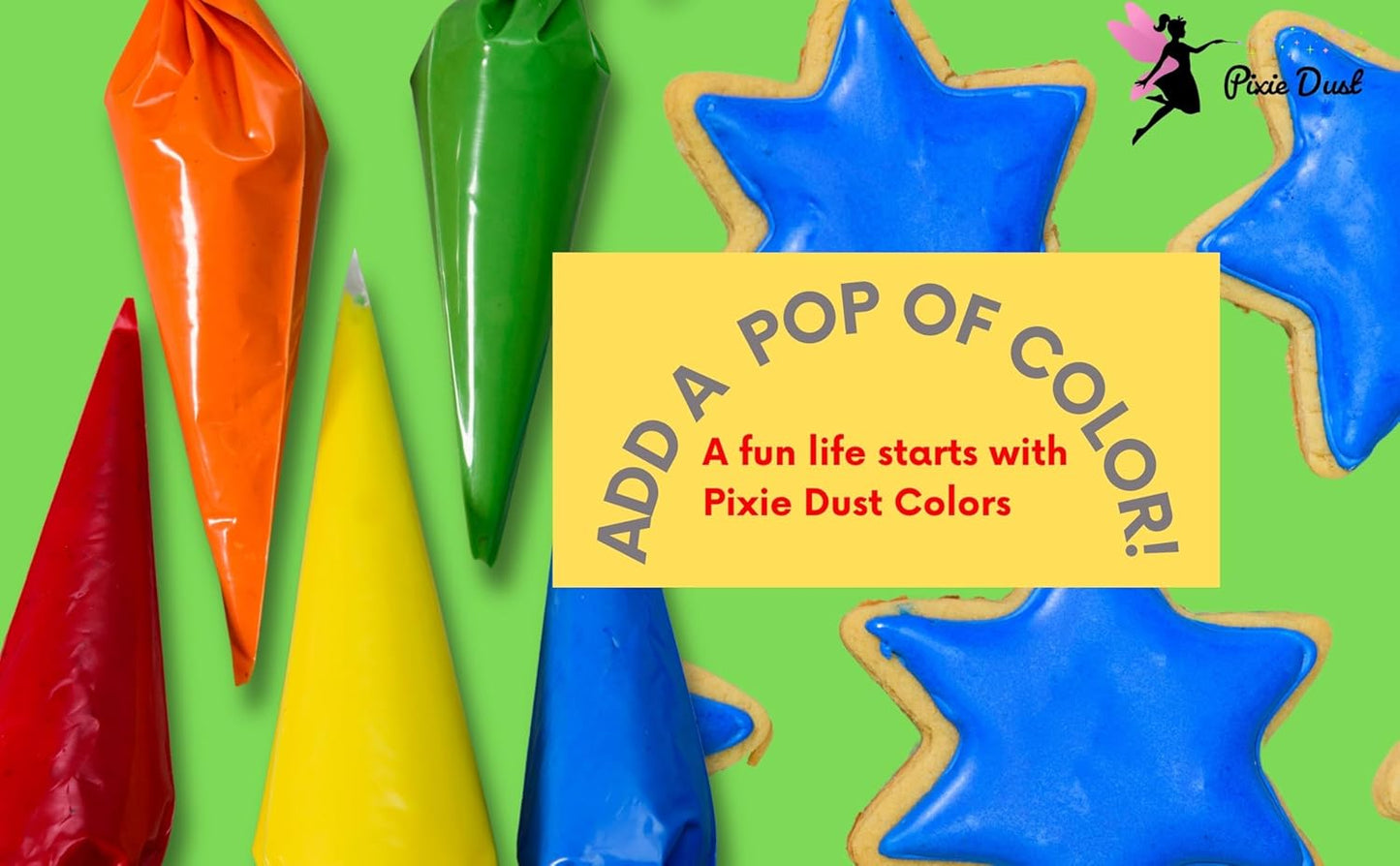 PIXIE DUST All-Natural Food Coloring Powder Set - Dye-Free, Plant-Based | 4 Colors for Baking & Drinks | 0.68 oz Total