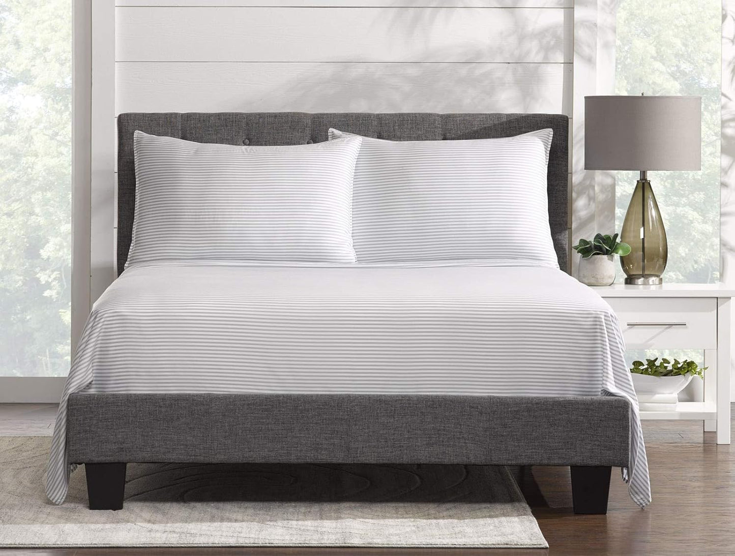 Pure Bamboo Twin Sheets - Luxuriously Soft 100% Organic Viscose Bed Sheet Set | Double Stitching, Stripes