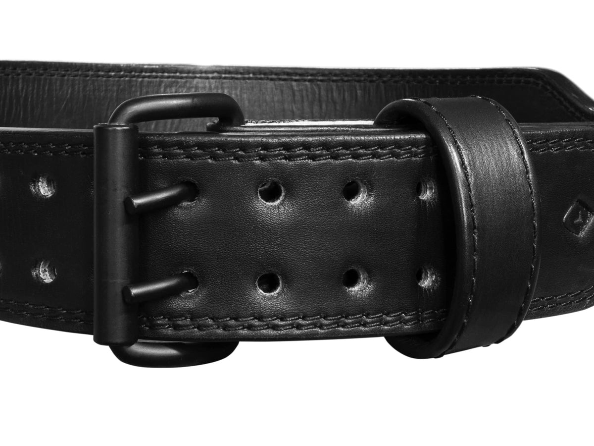 Gymreapers Leather Weightlifting Belt for Bodybuilding, Squatting, Lower Back Support & Back Pain - Real Leather, Adjustable Buckle Sizing - Men & Women - (L)