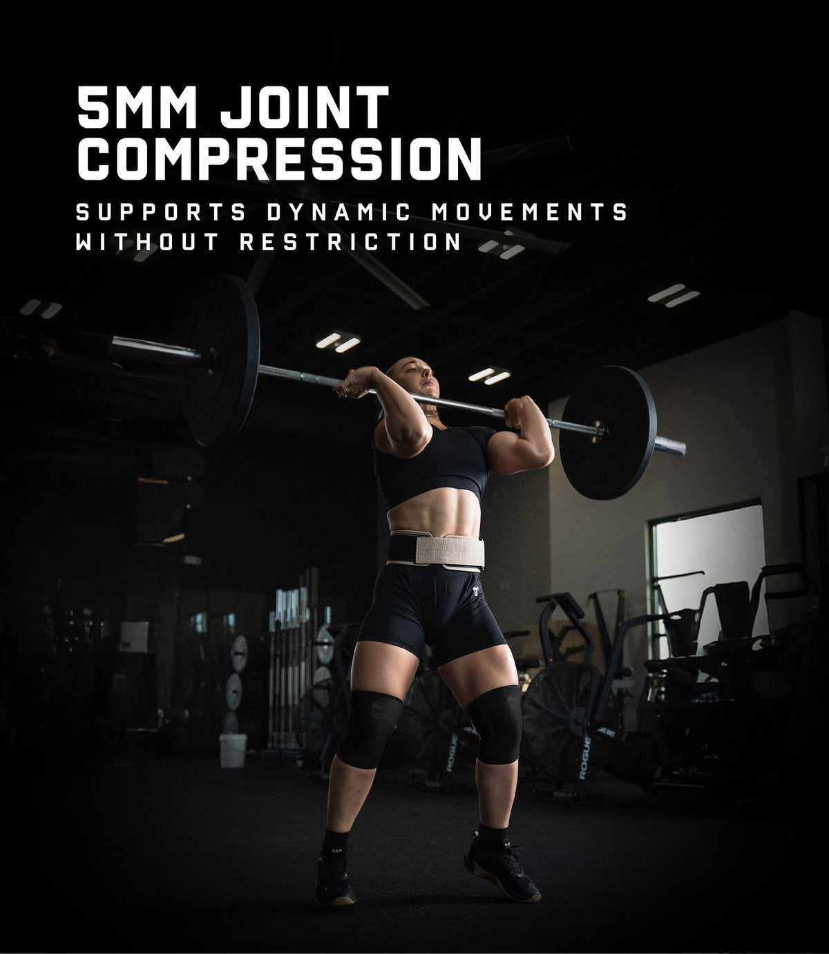 Gymreapers 5MM Knee Sleeves for Weightlifting, Squats, Powerlifting, and Functional Training – Compression Knee Support for Men & Women – Joint Protection & Recovery – Pair (Black/Black, Medium)