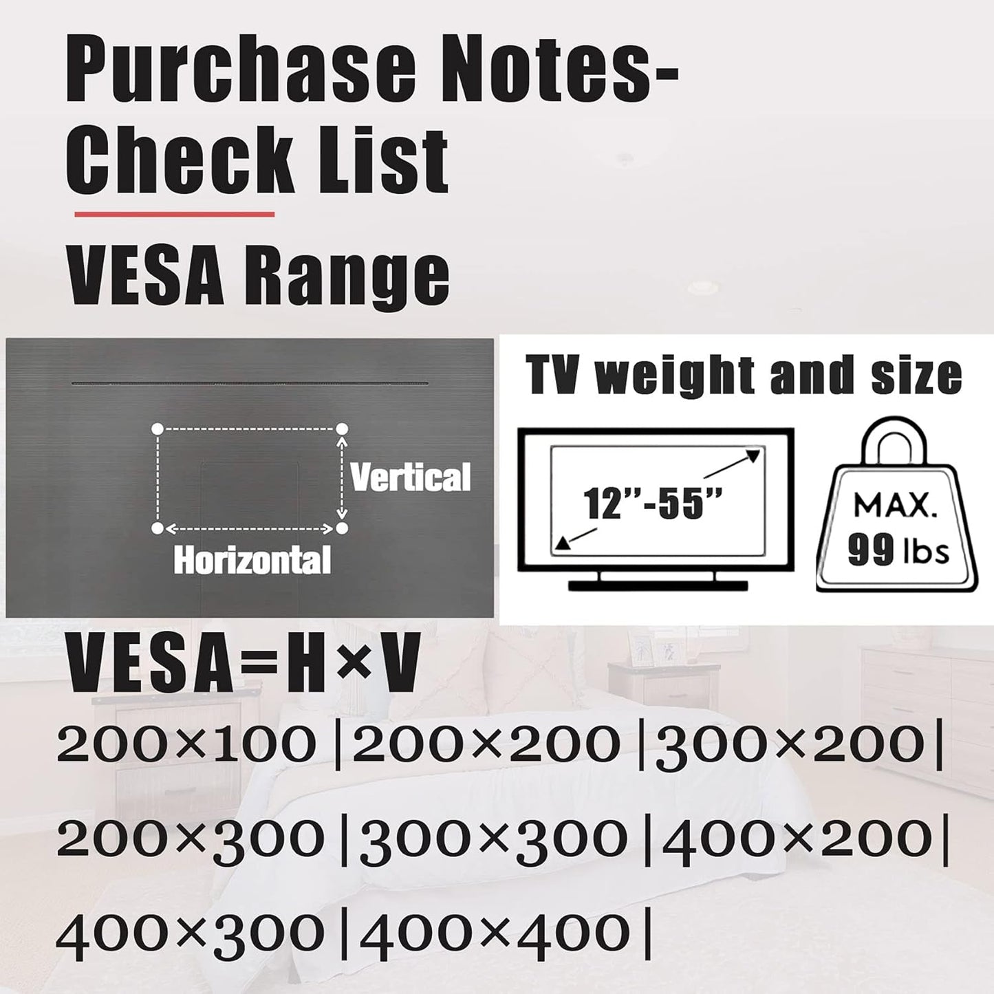 No Stud TV Wall Mount by [Brand Name] - Easy Install Drywall Hanger for 12-55 Inch TVs Up to 99 lbs | No Damage, No Drill